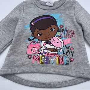 Disney Doc McStuffins grey toddler sweat shirt size 18 months